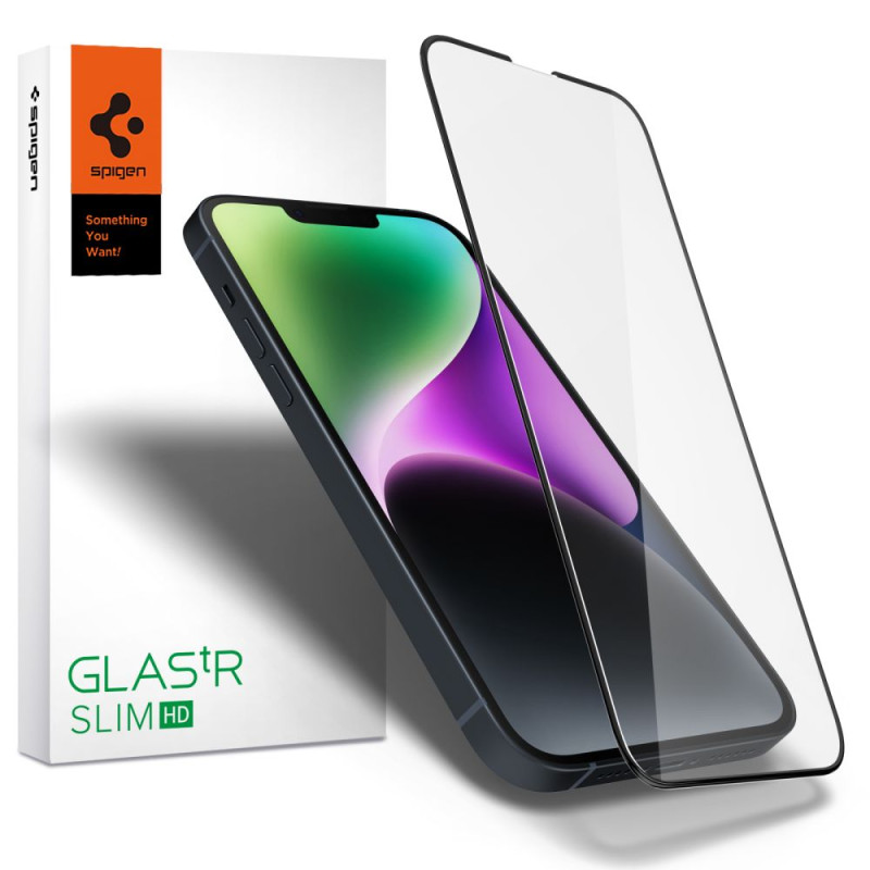 Spigen Glass FC grūdintas stiklas iPhone 13 / 13 Pro / 14 - juodas