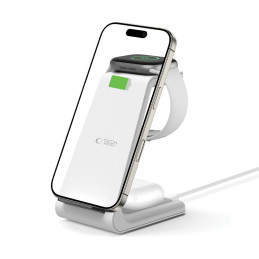 „Tech-Protect QI15W-A36“ 3in1 „Apple“ įkrovimo stotelė – balta