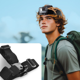 „Tech-Protect GA100“ galvos laikiklis „GoPro“ / „DJI“ fotoaparatams - juodas
