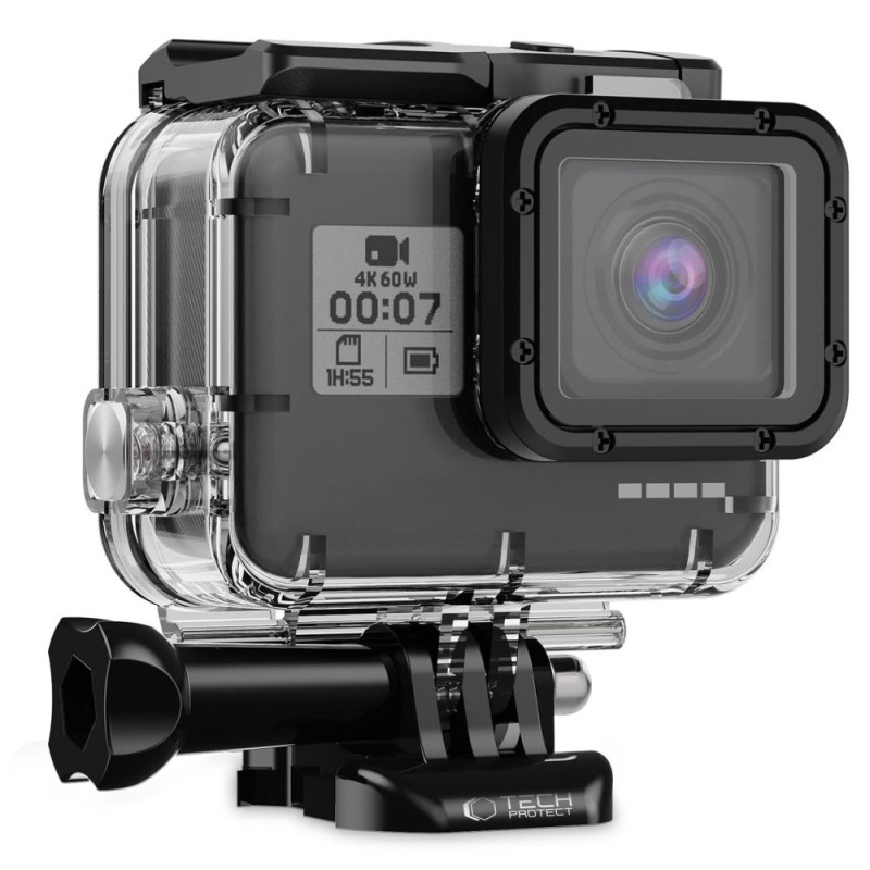 „Tech-Protect GA200“ vandeniui atsparus dėklas, skirtas „GoPro Hero 5 / 6 / 7“ – skaidrus