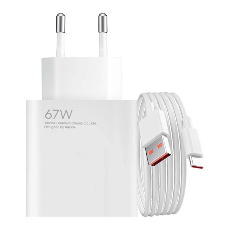 „Xiaomi BHR9465EU“ 67 W 6,2 A USB-A sieninis įkroviklis su USB-C laidu – baltas