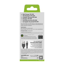 SBS TETR1CPD25 25W USB-C sieninis įkroviklis su maitinimo šaltiniu – juodas