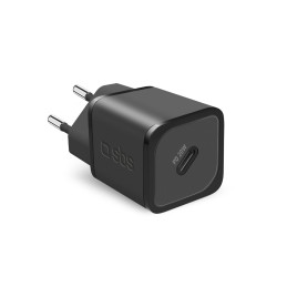 SBS TETRGAN1C20K 20W GaN USB-C sieninis įkroviklis su maitinimo šaltiniu – juodas
