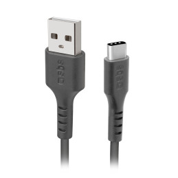 SBS TECABLETYC1KPOS USB-A - USB-C kabelis 1 m - juodas