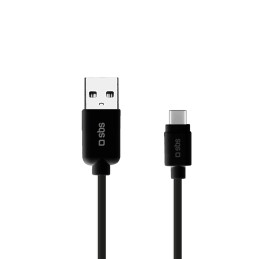 SBS TECABLETYC1KPOS USB-A - USB-C kabelis 1 m - juodas