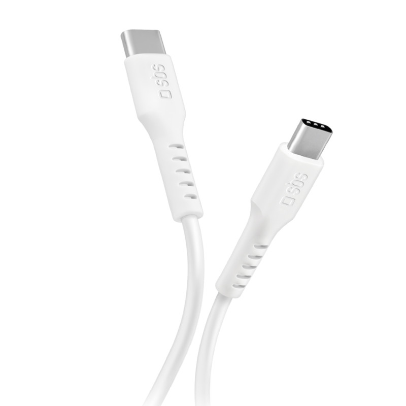 SBS TECABLETCC10W USB-C kabelis - USB-C maitinimo šaltinis 25W 1 m - baltas