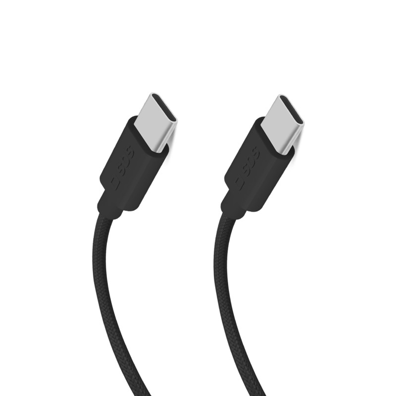 SBS TECABLETISSUETCK USB-C - USB-C 1,5 m 60 W pintas kabelis - juodas