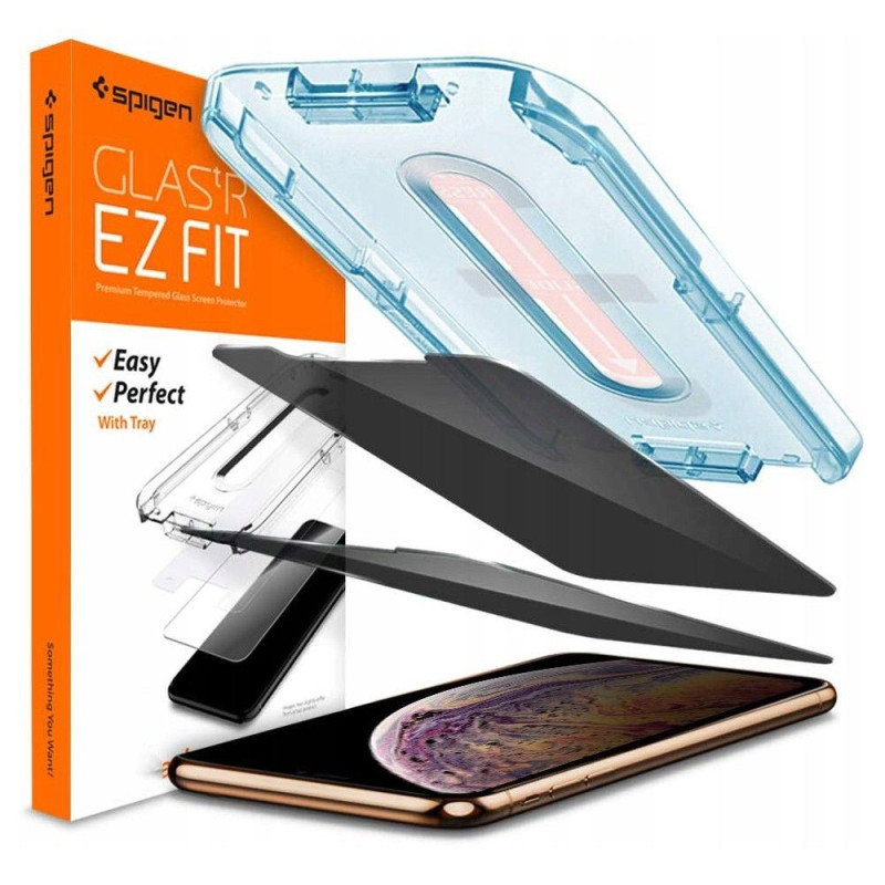Spigen Glas.tR EZ Fit Privacy grūdintas stiklas, skirtas iPhone 11 / XR