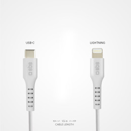 SBS TECABLELIGTC1W USB-C - Lightning kabelis, MFi sertifikuotas, 1 m - baltas