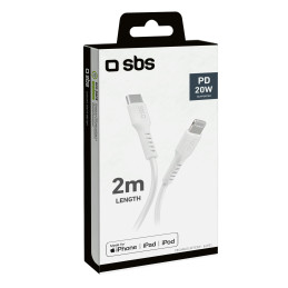 SBS TECABLELIGTC2W USB-C – Lightning kabelis 2 m – baltas