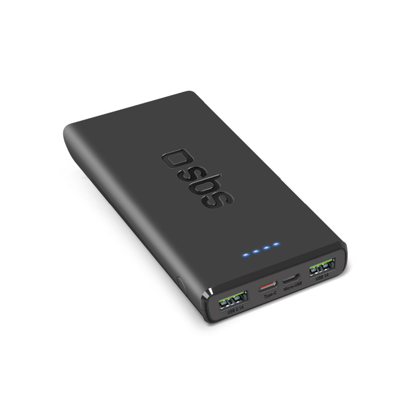 Išorinė baterija SBS TTBB10000FASTPD20K 10000 mAh 20W su maitinimo šaltiniu - juoda