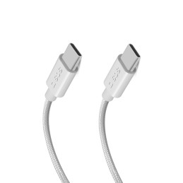 SBS TECABLETISSUETCC2G laidas 2 x USB-C 2m 60W su maitinimo šaltiniu - pilkas