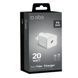 SBS TETRGAN1C20W 20W GaN sieninis įkroviklis su maitinimo šaltiniu – baltas