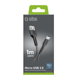 SBS LTHL200 USB-A - Micro USB kabelis 1 m - juodas