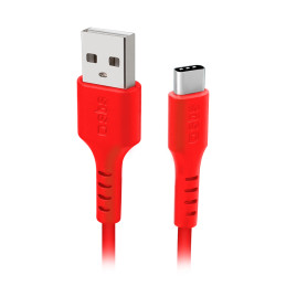 SBS TECABLEMICROC15R USB-A - USB-C kabelis 1,5 m - raudonas