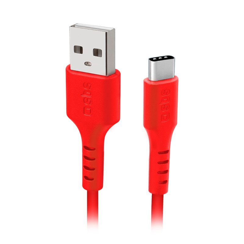 SBS TECABLEMICROC15R USB-A - USB-C kabelis 1,5 m - raudonas