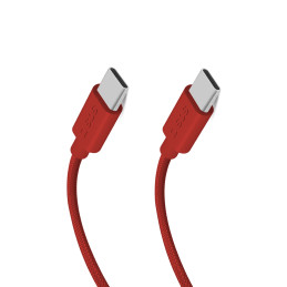 SBS TECABLETISSUETCCR USB-C - USB-C 1,5 m 60 W pintas kabelis - raudonas