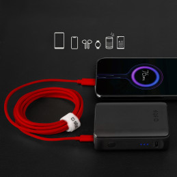 SBS TECABLETISSUETCCR USB-C - USB-C 1,5 m 60 W pintas kabelis - raudonas