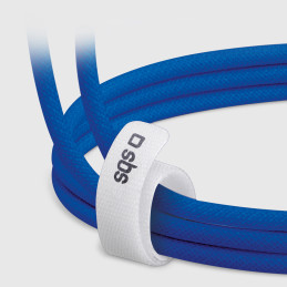 SBS TECABLETISSUETCCB USB-C - USB-C 1,5 m 60 W pintas kabelis - mėlynas