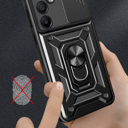 „Hybrid Armor Camshield“ su stovu ir kameros dangteliu, skirtas „Samsung Galaxy A36“ - juodas