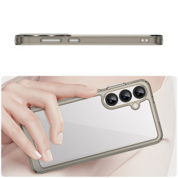 „Outer Space“ dėklas, skirtas „Samsung Galaxy A36“ su lanksčiu rėmeliu – pusiau permatomas, juodas