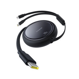 „Baseus Bright Mirror“ serijos USB-C ištraukiamas laidas - 2 x USB-C 100W 1m - juodas