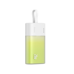 „Baseus Popsicle“ 5200mAh 20W išorinė baterija su įmontuotu „Lightning“ laidu (+ baltu „Baseus Simple USB-C“ - USB-C 60W...