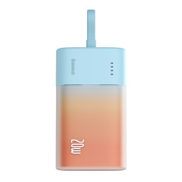 „Baseus Popsicle“ 5200mAh 20W išorinė baterija su įmontuotu „Lightning“ laidu (+ baltu „Baseus Simple USB-C“ - USB-C 60W...