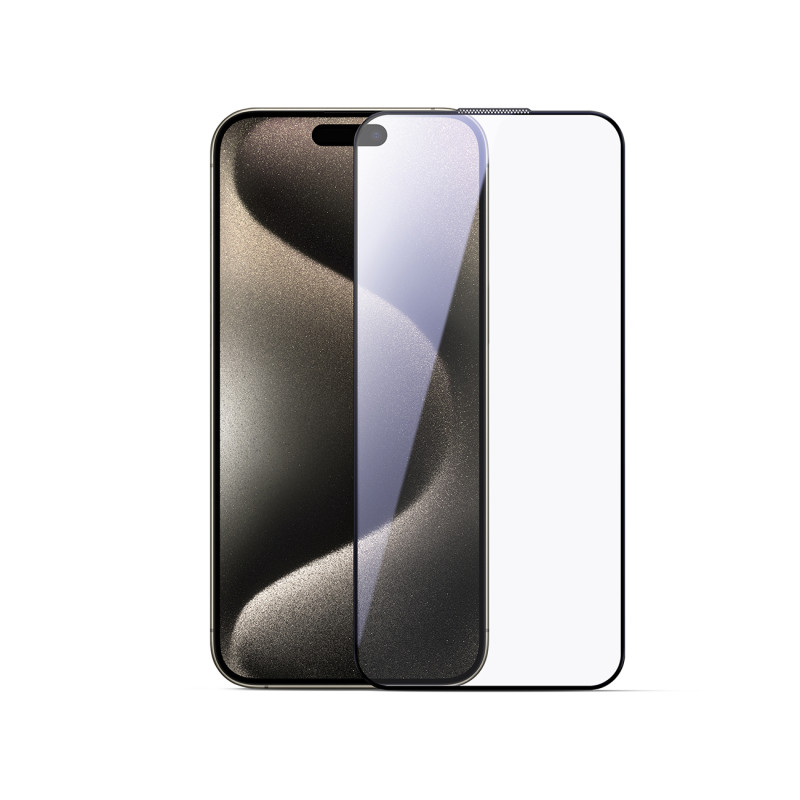 „Joyroom JR-MLG0278“ 2.5D HD grūdinto stiklo apsauginis stiklas nuo dulkių su juodu rėmeliu, skirtas „iPhone 15 Plus/ 16...