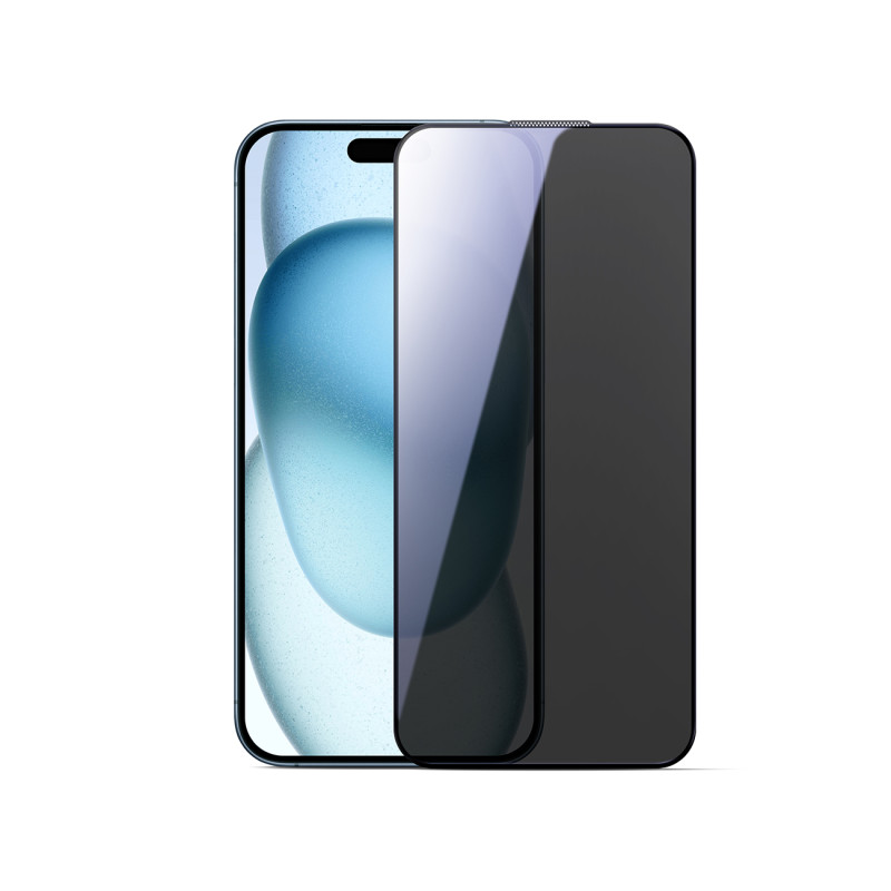 „Joyroom JR-MLG0283“ 2.5D grūdinto stiklo apsauginis stiklas nuo dulkių ir juodo rėmelio, skirtas „iPhone 16 Pro Max“.