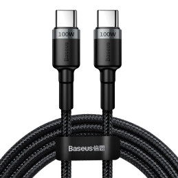Baseus CATKLF-ALG1 USB-C - USB-C PD QC kabelis 100W 5A 2m - pilkas