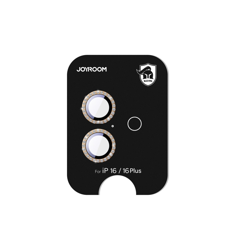 „Joyroom JR-MSF0306“ stiklinis ekrano apsauginis dėklas, skirtas „iPhone 16 Pro/ 16 Pro Max“ lęšiams – rudas