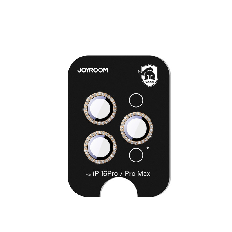 „Joyroom JR-MSJ0310“ stiklinis ekrano apsauginis dėklas, skirtas „iPhone 16 Pro/ 16 Pro Max“ lęšiams – rudas
