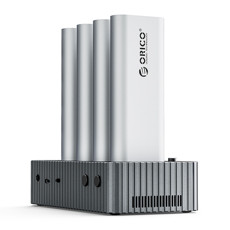 „Orico IT48N-C“ 4 diskų prijungimo stotelė su M.2 NVME klonavimo funkcija – pilka