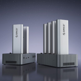 „Orico IT48N-C“ 4 diskų prijungimo stotelė su M.2 NVME klonavimo funkcija – pilka