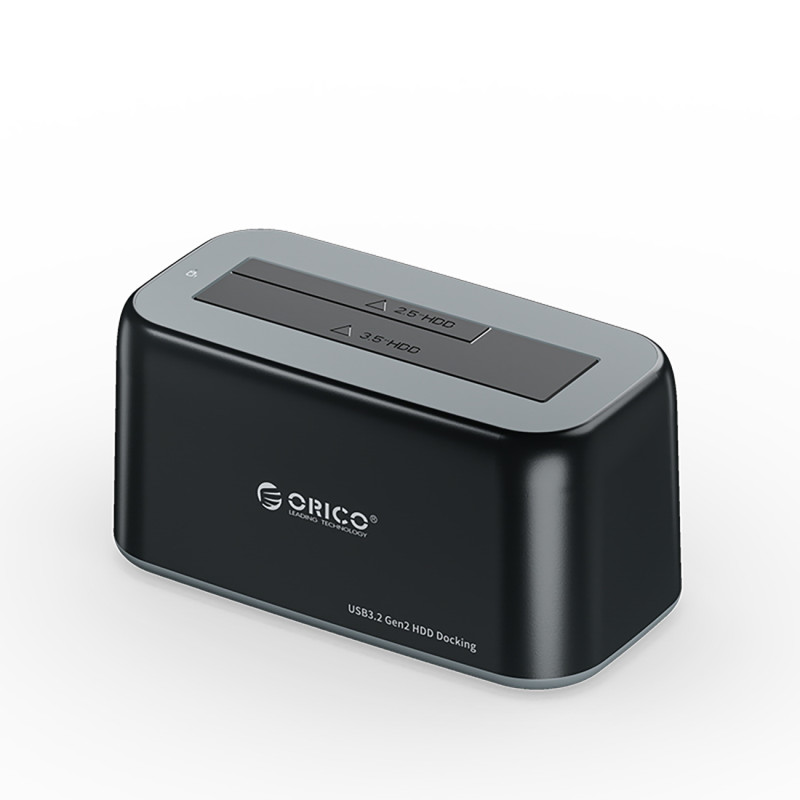 „Orico 6819C3“ prijungimo stotelė 2,5 colio / 3,5 colio SATA HDD / SSD diskams - juoda