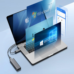 „Orico AM2C3-G2 M.2 NVME USB-C 3.2“ diskų dėklas – pilkas