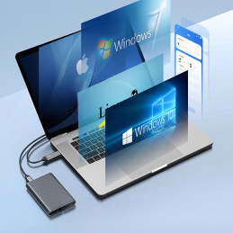 „Orico AM2C3-2SN“ dviejų diskų dėklas dviem M.2 SATA+NVME USB-C 3.2 6Gb/ s / 10Gb/ s diskams – pilkas