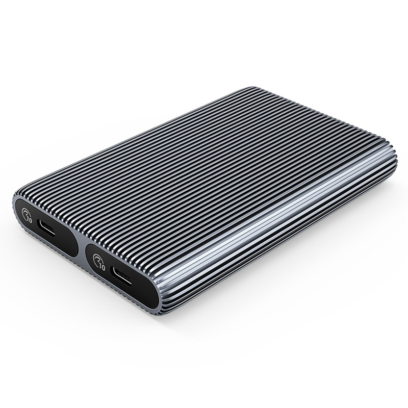 „Orico AM2C3-2N“ dviejų diskų dėklas dviem M.2 NVME USB-C 3.2 10Gb/ s diskams – pilkas