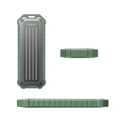 „Orico OTPX-G2 M.2 NVMe/ SATA SSD USB-C 3.2“ taktinis sustiprintas diskų dėklas – pilkai žalias