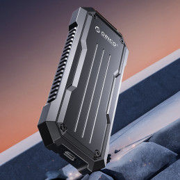 „Orico OXS2C3-G2 M.2 NVMe/ SATA SSD USB-C 3.2“ taktinis sustiprintas diskų dėklas – pilkas