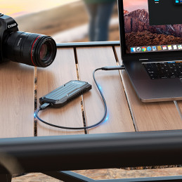 „Orico OXS2C3-G2 M.2 NVMe/ SATA SSD USB-C 3.2“ taktinis sustiprintas diskų dėklas – pilkas