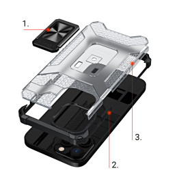 Crystal Ring Case šarvuotas hibridinis korpuso dangtelis + magnetinis laikiklis iPhone 11 Pro mėlynas
