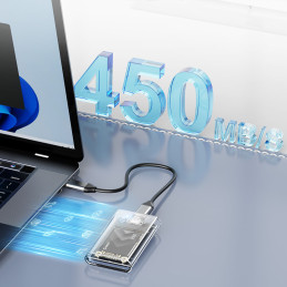 Orico TC10-MS MSATA USB-C 3.2 5Gb/ s disko kasetė - permatoma