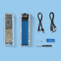 „Orico TCM2-C3“ M.2 NVME į USB-C 10Gb/ s diskas – mėlynas
