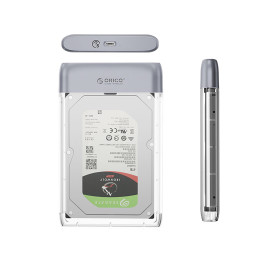 „Orico TX25C3“ 2,5 colio HDD/ SSD USB-C 5 Gb/ s diskas – permatomas