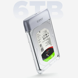 „Orico TX25C3“ 2,5 colio HDD/ SSD USB-C 5 Gb/ s diskas – permatomas