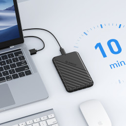 „Orico 25PW1-U3“ 2,5 colio HDD/ SSD USB 3.0 „Micro-B“ 5 Gb/ s diskas – juodas