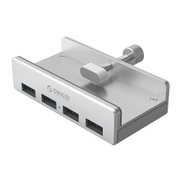 „Orico MH4PU“ šakotuvas, montuojamas prie spaustuko, 4x USB-A 3.0 – sidabrinis