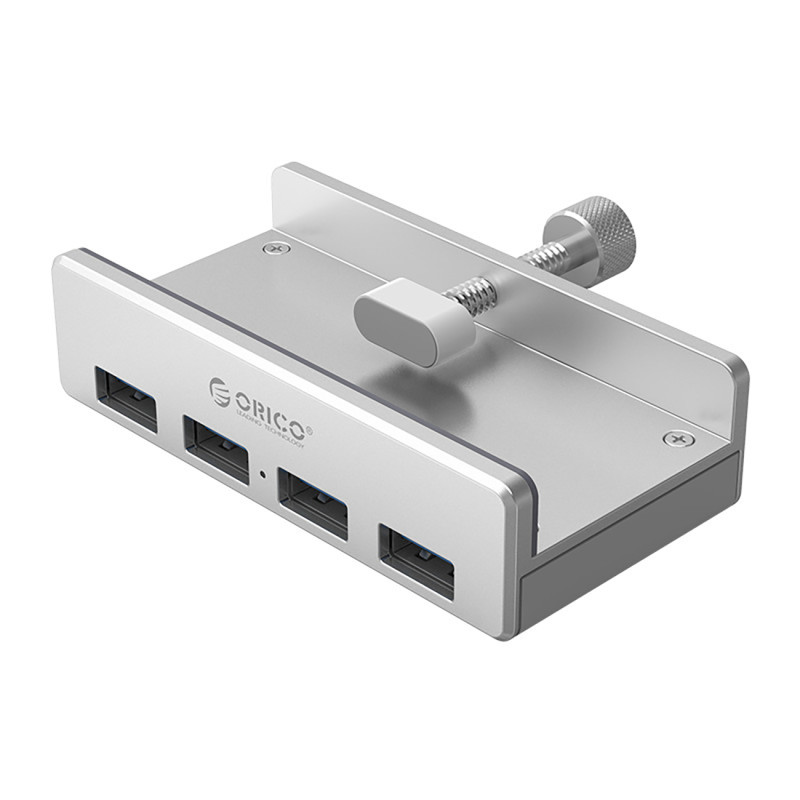 „Orico MH4PU“ šakotuvas, montuojamas prie spaustuko, 4x USB-A 3.0 – sidabrinis